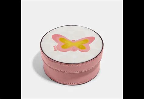 Trinket Box In Signature Canvas With Butterfly 